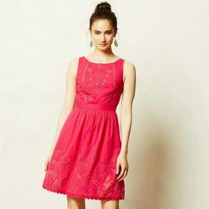 Anthropologie Moulinette Soeurs Rhododendron Dress Pink Lace
